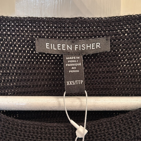 Eileen Fisher Peruvian Organic Crepe Short Sleeve Sweater, NWT, XXS - Picture 3 of 4